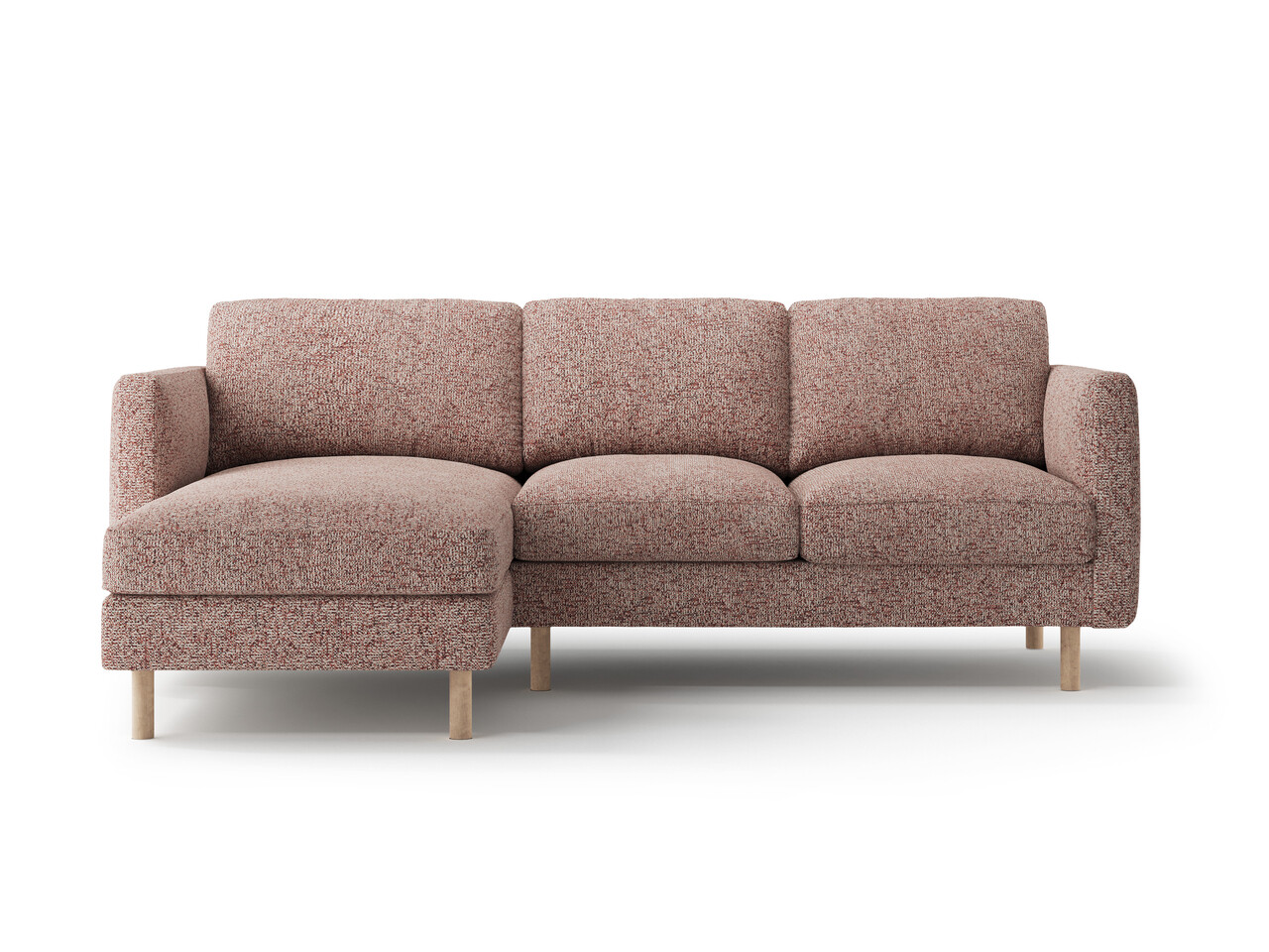 Coltar stanga 3 locuri, Eden, Micadoni Home, 223x150x90 cm, tesatura structurata, roz melanj - imagine 6
